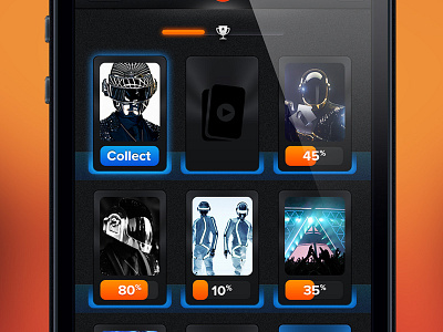 SoundCard - Board (@x2) app card daft punk flat flat design ios iphone mobile music nav soundcloud