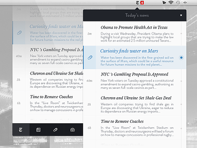 The New York Times - Notification design gui interface menu navbar notification osx ui ux widget