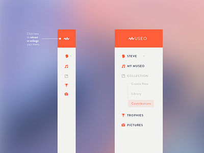 Museo™ - Retractable Menu by Steve Fraschini on Dribbble