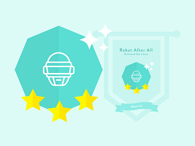Museo™ - Trophy Badge achievement badge dashboard flat green illustration low poly minimal music trophy ui webdesign