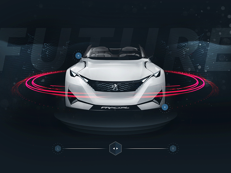 Peugeot™ Fractal - 360° View car clean design flat home interface minimal onepage peugeot ui ux webdesign