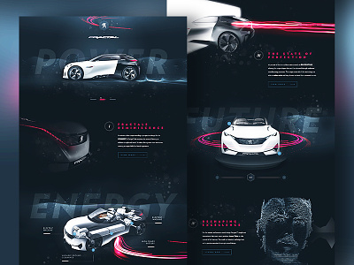 Peugeot™ Fractal - Tribute Website car clean design flat home interface minimal onepage peugeot ui ux webdesign