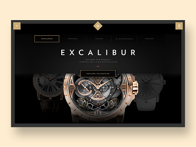 Roger Dubuis - Collection flat luxury menu minimal navigation store swiss ui ux watch webdesign