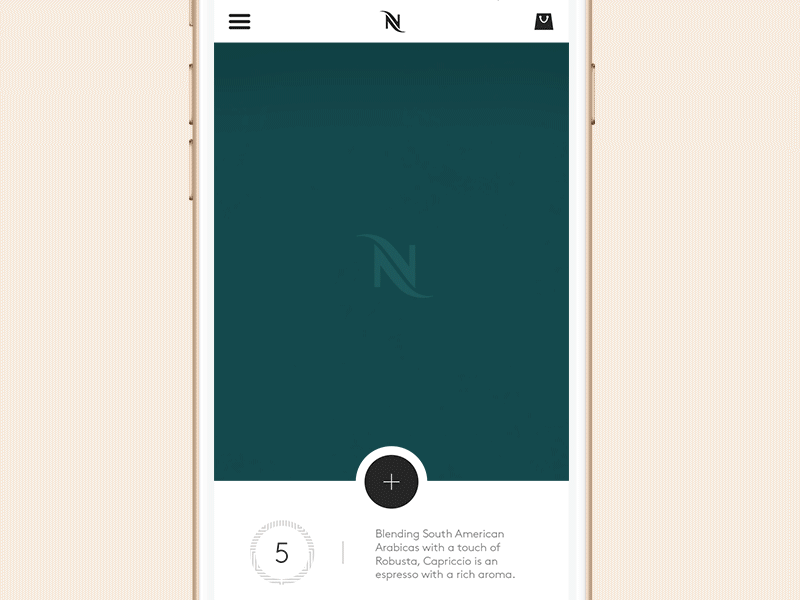Nespresso — Capsule Animation animation app design elegant gif ios iphone minimal mobile nespresso ui ux