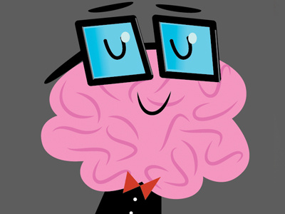 Mr. Brainy brain brains character illustration vector