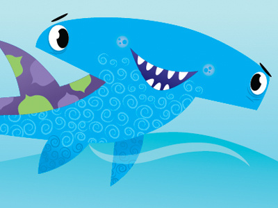 Hammerhead Shark animal blue character design hammerhead illustration seerobdraw shark vector