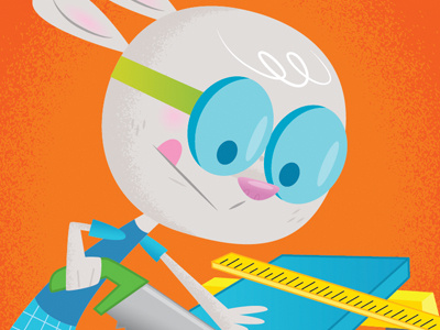 Bunny Construction bunny character editorial illustration rabbit vector