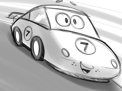 Race Car Sketch character design race car sketch