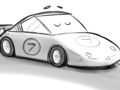 Race Car Sleeping character design humor race car sketch sleeping