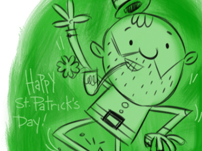Happy St. Patrick S Day green leprechaun sketch st. patrick st. patricks day.