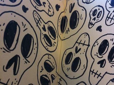 Skull Sketches doodles pen and ink skeleton sketchbook skull skulls