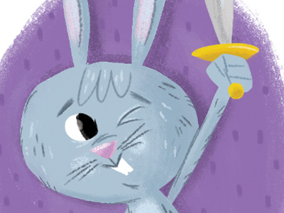 Bunny Rabbit animal bunny digital illustration purple rabbit sword texture