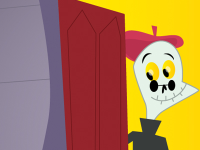 Skeleton At The Door digital illustrator skeleton skull vector