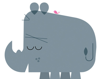 Simple Rhino animals character character design illustration rhino shapes vector