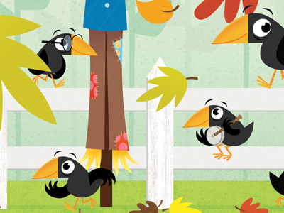 Crows with Banjos crows illustration texture vector