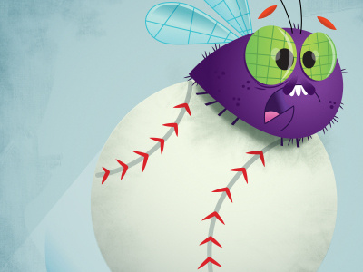 and its a Fly ball . . . baseball bug illustration insect vector