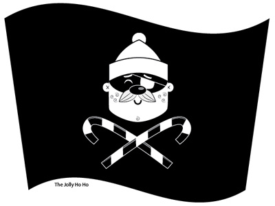 Jolly Ho Ho Black And White christmas santa vector