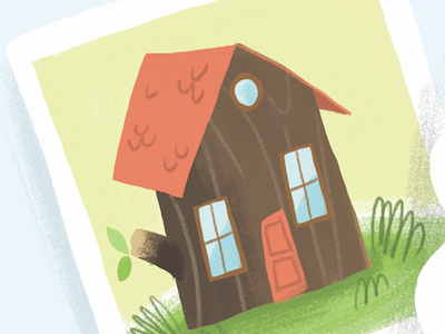Log House editorial illustration log house