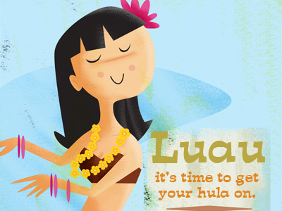 Hula Girl digital girl hawaii hula invites vector