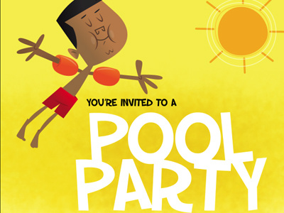 Pool Party illustration invite summer