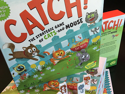 Catch! A Cat and Mouse Game cat cats game illustration mice mouse toy