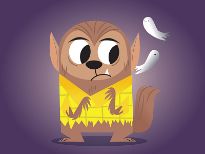 Scaredy-Cat-Wolfman art cartoon character design characterart digital freelance halloween illustration illustrator vector wolfman
