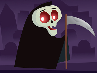 Grim Reaper art blacks character character design characters digital halloween illustration illustrator purples texture vector