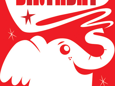 Elephant elephant graphic red