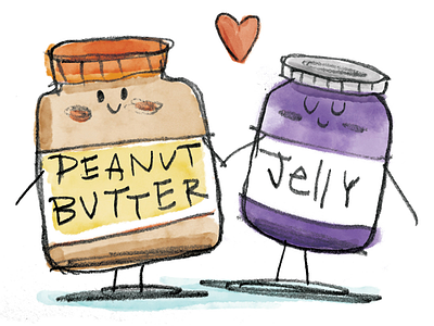 Classic Combinations illustration jelly peanut butter sketch watercolor