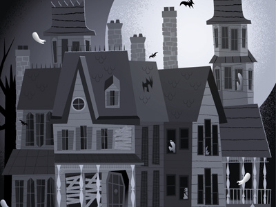 Happy Halloween halloween haunted house illustration illustrator