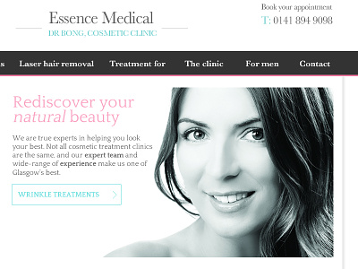 Essence Medical Home design home marketing page ui web