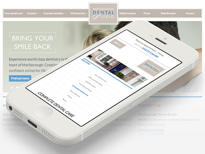 Marlborough Dental Website branding clinical dental design home ia menu responsive web