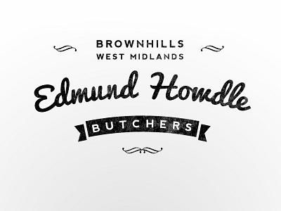 Edmund Howdle butcher design logo rough textured