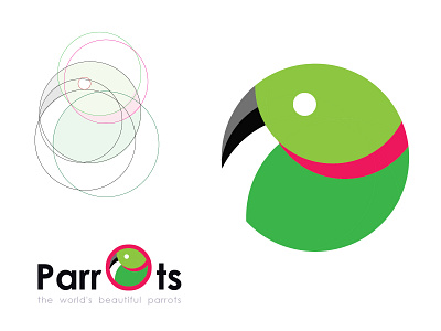 Parrots Logo Icon branding design flat icon illustration illustrator lettering logo type vector