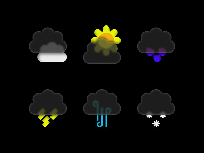 Glassmorphicon Weather 1 glassmorphism graphic design icon set iconography ui weather icon