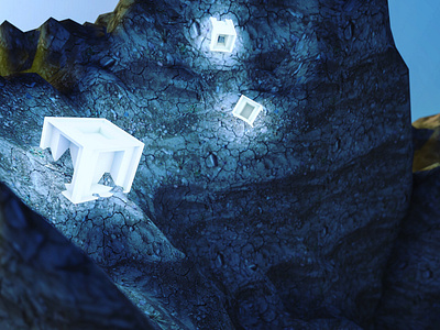 Between a rock and a hard box 3d 3d art 3d artist design design art render