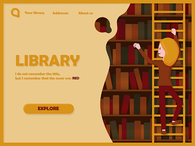 Take a library with you app design book character design flat design guide page illustration illustrator library ui uidesign vector
