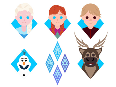 Into the unknown character design christmas design flat flat design frozen frozen2 icon icon set illustration illustrator movie art vector winter