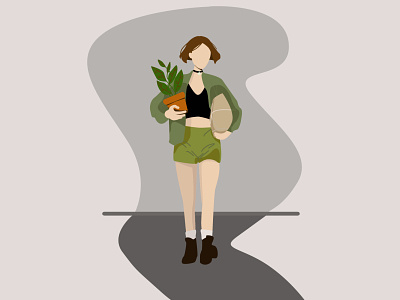 Mathilda art character design flat flat design graphics illustration illustrator mathilda movie art plant poster vector