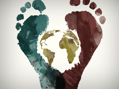 "Stepping Into Each Other's World" logo organic texture watercolor