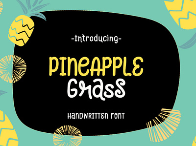 Pineapple Grass || handwritten font design display font flat font font design preview lettering minimal type typogaphy typography
