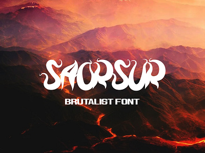SAORSUR FONT branding brutalist design flat lettering logo minimal type typography