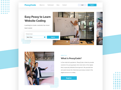 PeasyCode Website Design branding button design details ui ux web design