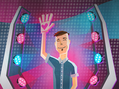 Illustration 3 color dance dj illustration lights music photoshop vector