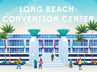 Long Beach Convention Center beach city color convention center downtown illustration long beach photoshop texture vector