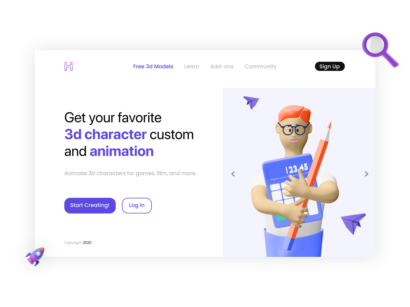 Free Character Creator site Design by droshinz on Dribbble