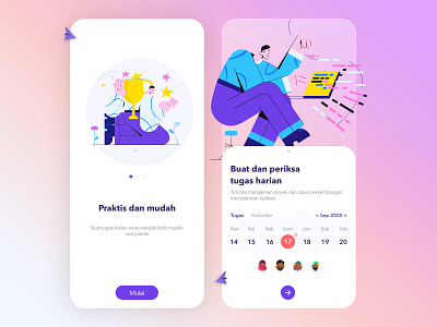 Task App - Design animation app application art flat illustration illustrator learn mobile school study task ui ui kit ui ux uidesign ux web webdesign website