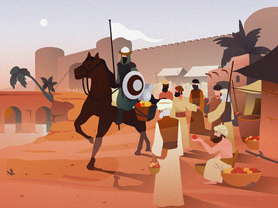 Market of Arabia illustration design