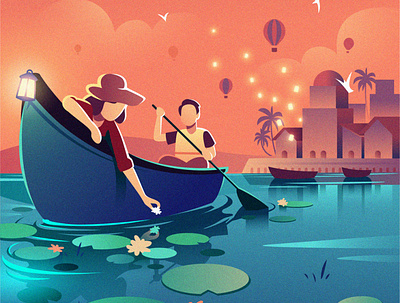Canoe canoe design design illustration illustration illustration design illustration graphic design lake romance