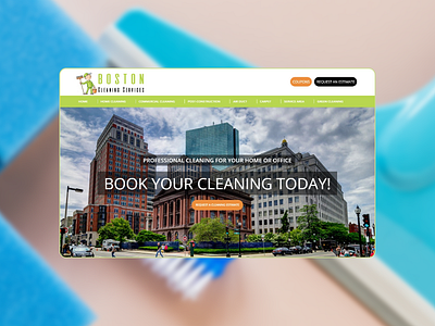 Landing page for a cleaning website